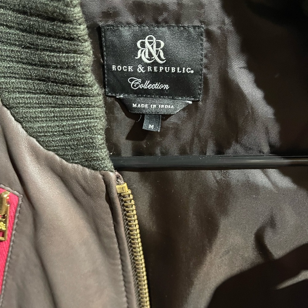 Rock & Republic genuine leather bomber coat - Picture 2 of 4